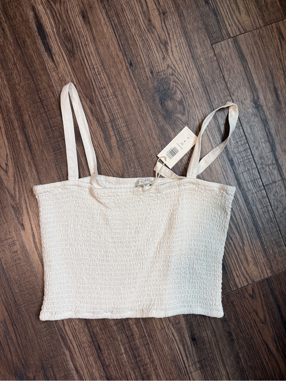 Z Supply White Linen Smocked Tank Top – NWT – Size Large